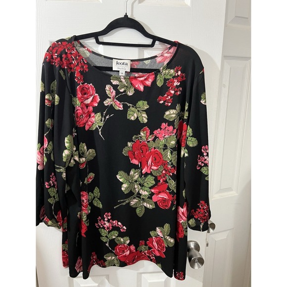 Leota Tops - Leota Dia&Co Size 3L Womens Multicolor Floral Boat Neck Long Sleeve‎ Top